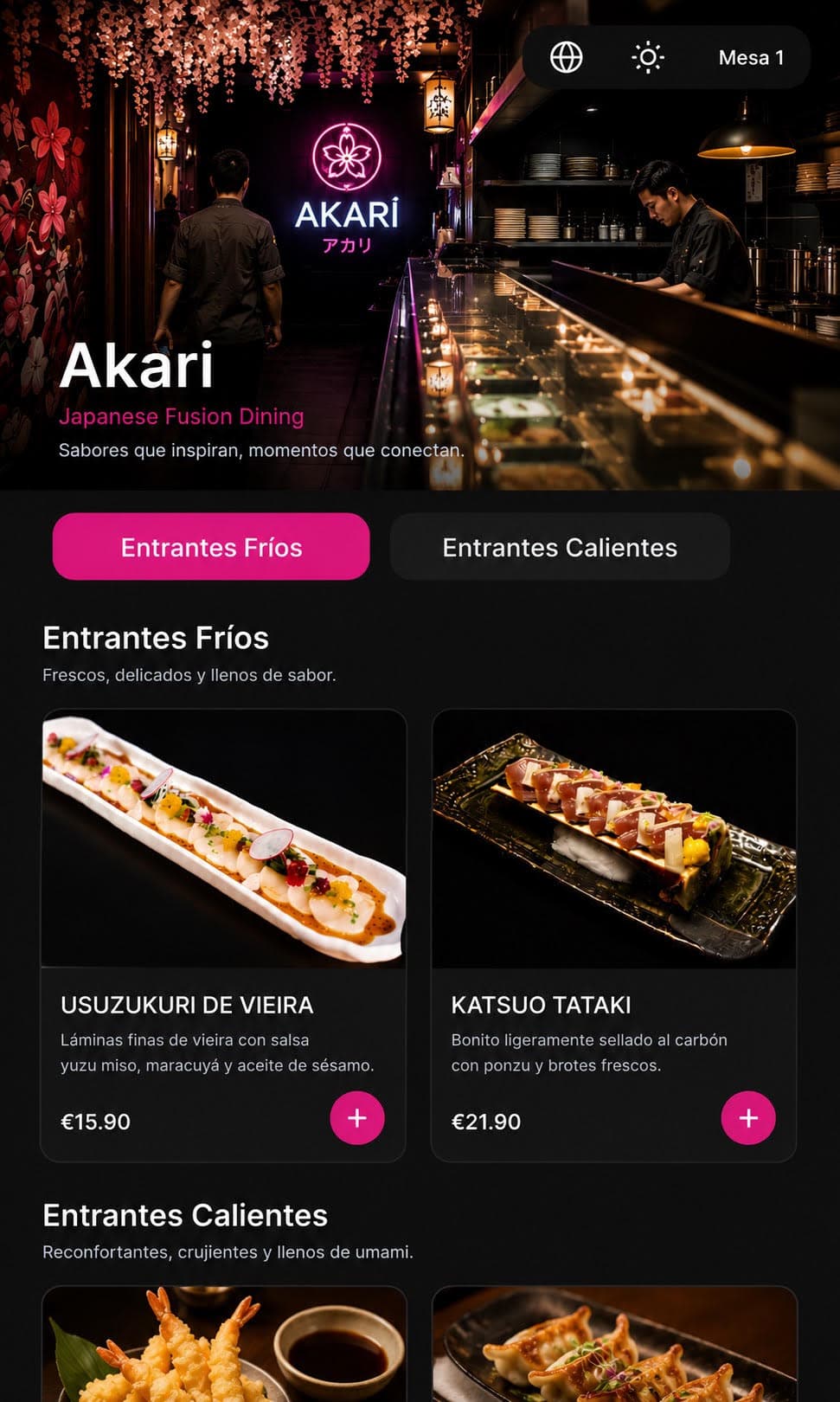 La Tasca menu on Dineflow customer app